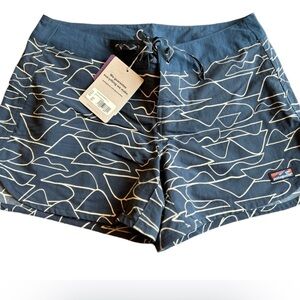 Patagonia Women's Wavefarer Board Shorts  Navy Blue Wildlands SizeM Eco-Friendly